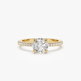 1.15 ctw 14k Classic Basket Setting Lab Grown Round Diamond Engagement Ring - Violet 14K Gold Ferkos Fine Jewelry