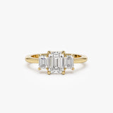 1.50 ctw 14k Emerald Cut Lab-Grown Diamond Three Stone Engagement Ring - Julie 14K Gold Ferkos Fine Jewelry