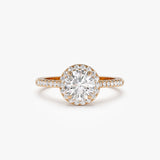 1.25 ctw 14K Halo Setting Round Brilliant Lab Grown Diamond Engagement Ring - Aria 14K Rose Gold Ferkos Fine Jewelry