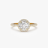 1.25 ctw 14K Halo Setting Round Brilliant Lab Grown Diamond Engagement Ring - Aria 14K Gold Ferkos Fine Jewelry