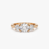1.50 ctw 14k Round Lab Grown Diamond Three Stone Engagement Ring - Grace 14K Rose Gold Ferkos Fine Jewelry