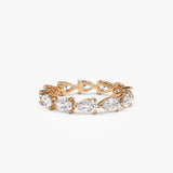 2.30 ctw 14k Pear Shape Horizontal Full Eternity Lab Grown Diamond Ring - Mia 14K Rose Gold Ferkos Fine Jewelry