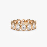 2.75 ctw 14k Bezel Setting Full Eternity Oval Shape Lab Grown Diamond Ring - Ella 14K Rose Gold Ferkos Fine Jewelry