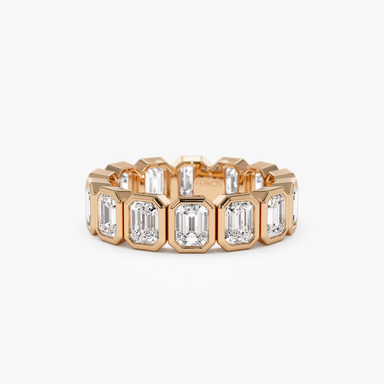 Ella Gold Ring Set of 2 in White Crystal