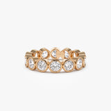 2.95 ctw 14k Bezel Setting Full Eternity Round Lab Grown Diamond Ring - Camila 14K Rose Gold Ferkos Fine Jewelry