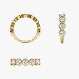 1.75 ctw 14k Bezel Setting Nine Stone Round Lab Grown Diamond Wedding Ring - Lily  Ferkos Fine Jewelry