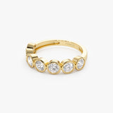 1.45 ctw 14k Bezel Setting Seven Stone Round Lab Grown Diamond Ring - Mila  Ferkos Fine Jewelry