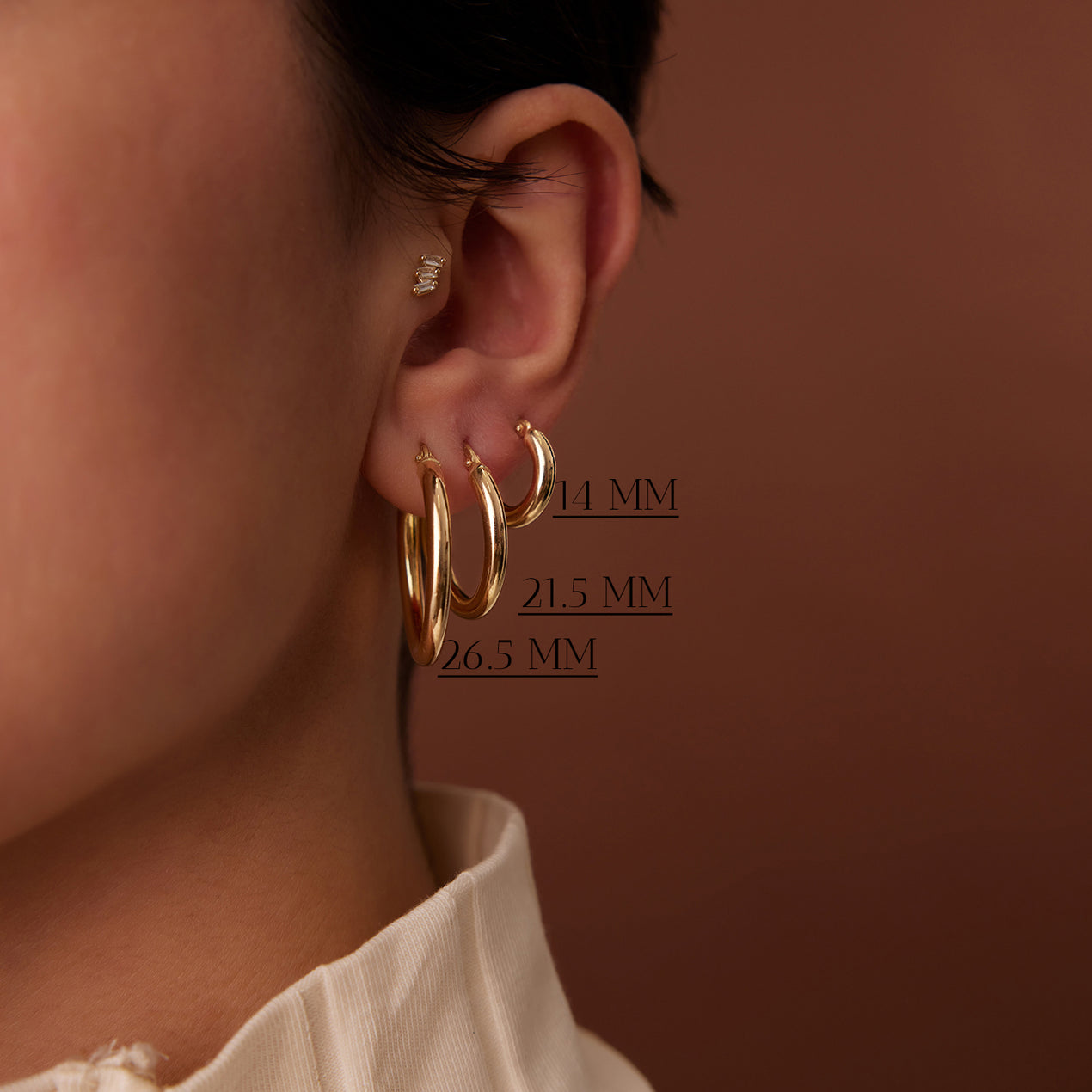 NB Large hoop earrings 14K gold-plated 925 sterling India | Ubuy