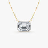 14k Illusion Setting Step Cut Mosaic Diamond Necklace 14K Gold Ferkos Fine Jewelry
