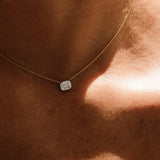 14k Illusion Setting Step Cut Mosaic Diamond Necklace  Ferkos Fine Jewelry