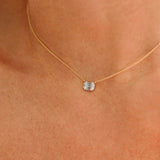 14k Illusion Setting Step Cut Mosaic Diamond Necklace  Ferkos Fine Jewelry