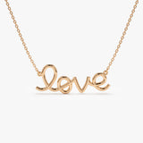 14k Solid Gold Love Necklace 14K Rose Gold Ferkos Fine Jewelry