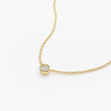 14K Gold Bezel Set Diamond Solitaire Necklace  Ferkos Fine Jewelry