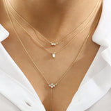 14k Gold Baguette Diamond Necklace  Ferkos Fine Jewelry