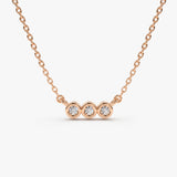 14k Bezel Set Diamond Necklace 14K Rose Gold Ferkos Fine Jewelry