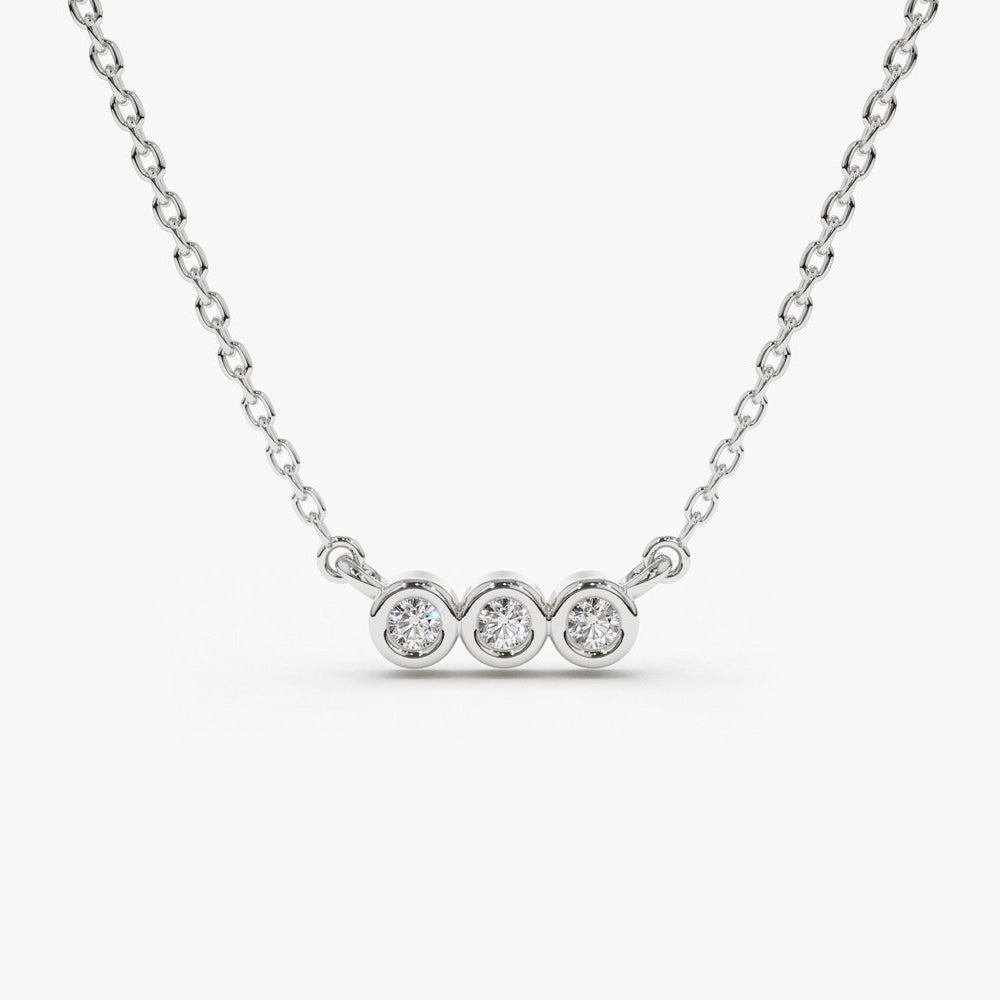 Slumberous Light Rose Cut White Diamond Chain Necklace in 14K Gold | Catbird