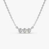 14k Bezel Set Diamond Necklace 14K White Gold Ferkos Fine Jewelry