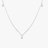 14k 5 Diamond Dangle Necklace 14K White Gold Ferkos Fine Jewelry