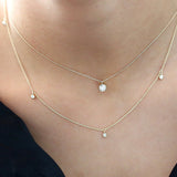 14k 5 Diamond Dangle Necklace  Ferkos Fine Jewelry