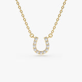 14K Mini Diamond Horseshoe Necklace 14K Gold Ferkos Fine Jewelry