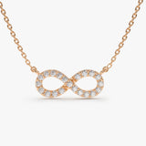 14K Gold Diamond Infinity Necklace 14K Rose Gold Ferkos Fine Jewelry