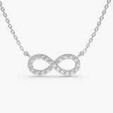 14K Gold Diamond Infinity Necklace 14K White Gold Ferkos Fine Jewelry