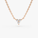 14K Gold Round Cut Diamond Trio Necklace 14K Rose Gold Ferkos Fine Jewelry