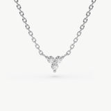 14K Gold Round Cut Diamond Trio Necklace 14K White Gold Ferkos Fine Jewelry