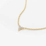 14K Gold Round Cut Diamond Trio Necklace  Ferkos Fine Jewelry