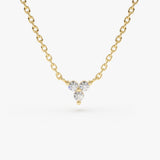 14K Gold Round Cut Diamond Trio Necklace 14K Gold Ferkos Fine Jewelry