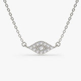 14K Gold Diamond Evil Eye Necklace 14K White Gold Ferkos Fine Jewelry