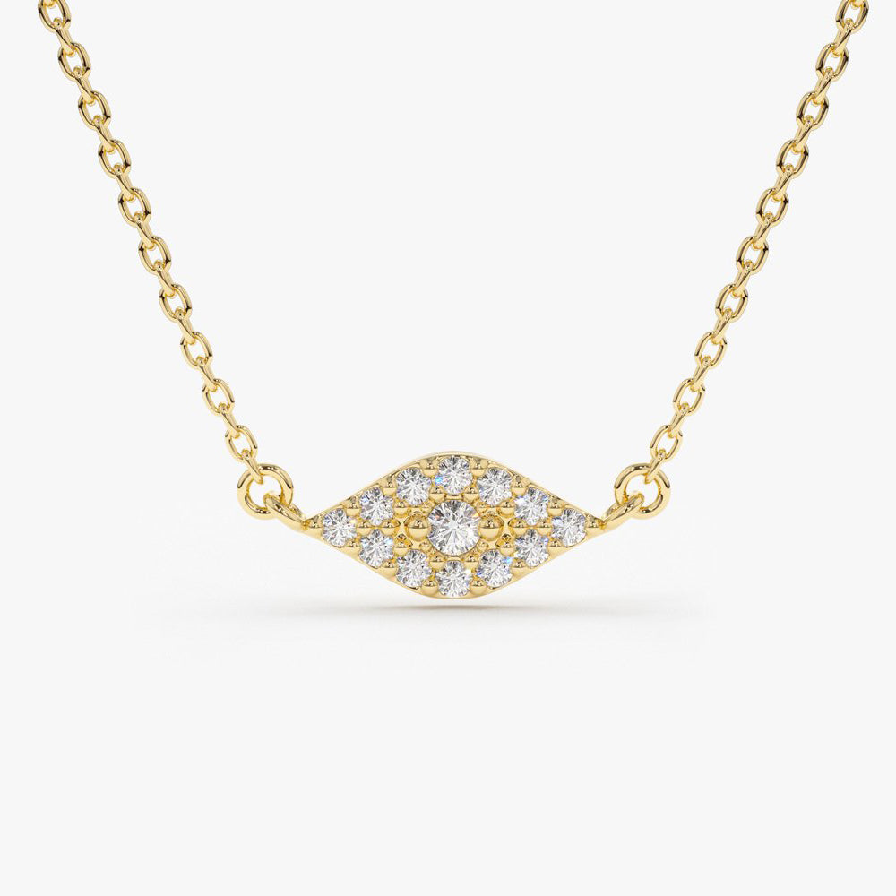 14K Gold Diamond Evil Eye Necklace 14K Gold Ferkos Fine Jewelry