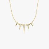 14K Gold Diamond Spike Necklace 14K Gold Ferkos Fine Jewelry
