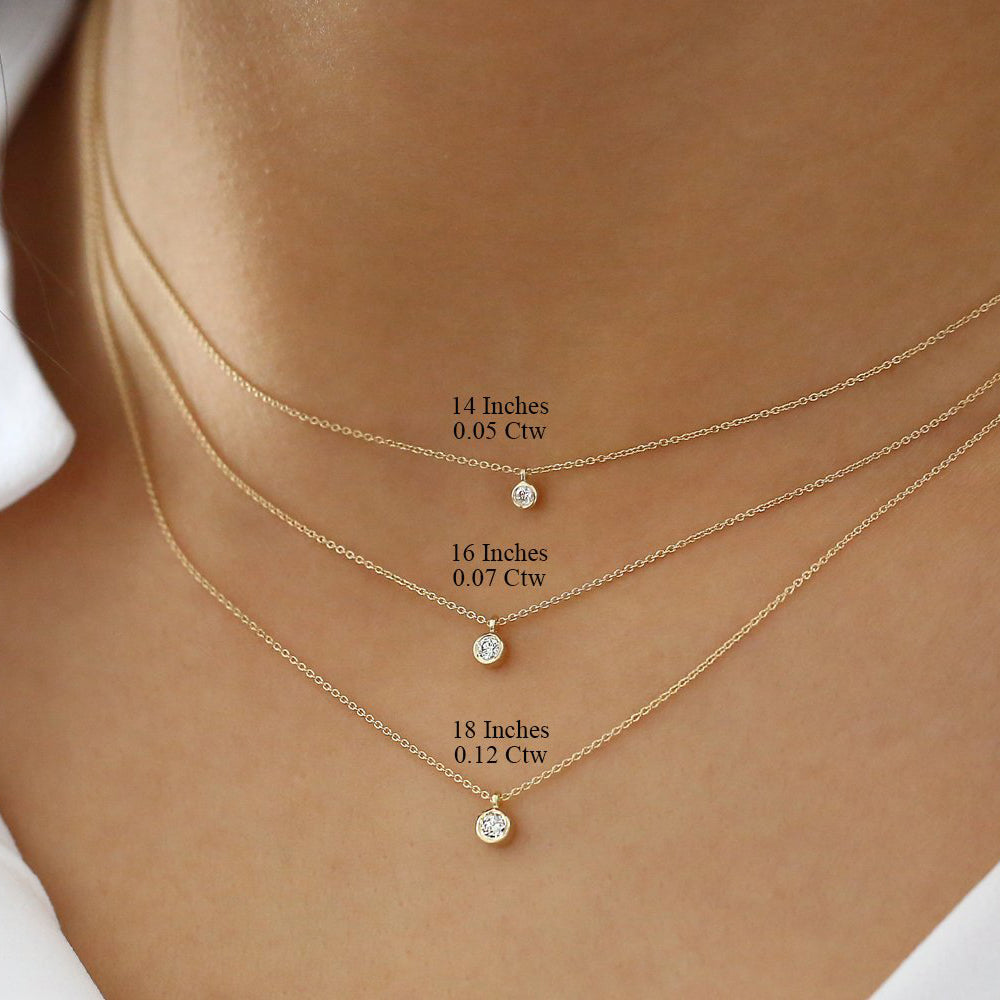 14K Gold Diamond Solitaire on a Bail  Ferkos Fine Jewelry