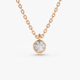 14K 0.20-0.50 ctw Diamond Solitaire on a Bail 14K Rose Gold Ferkos Fine Jewelry