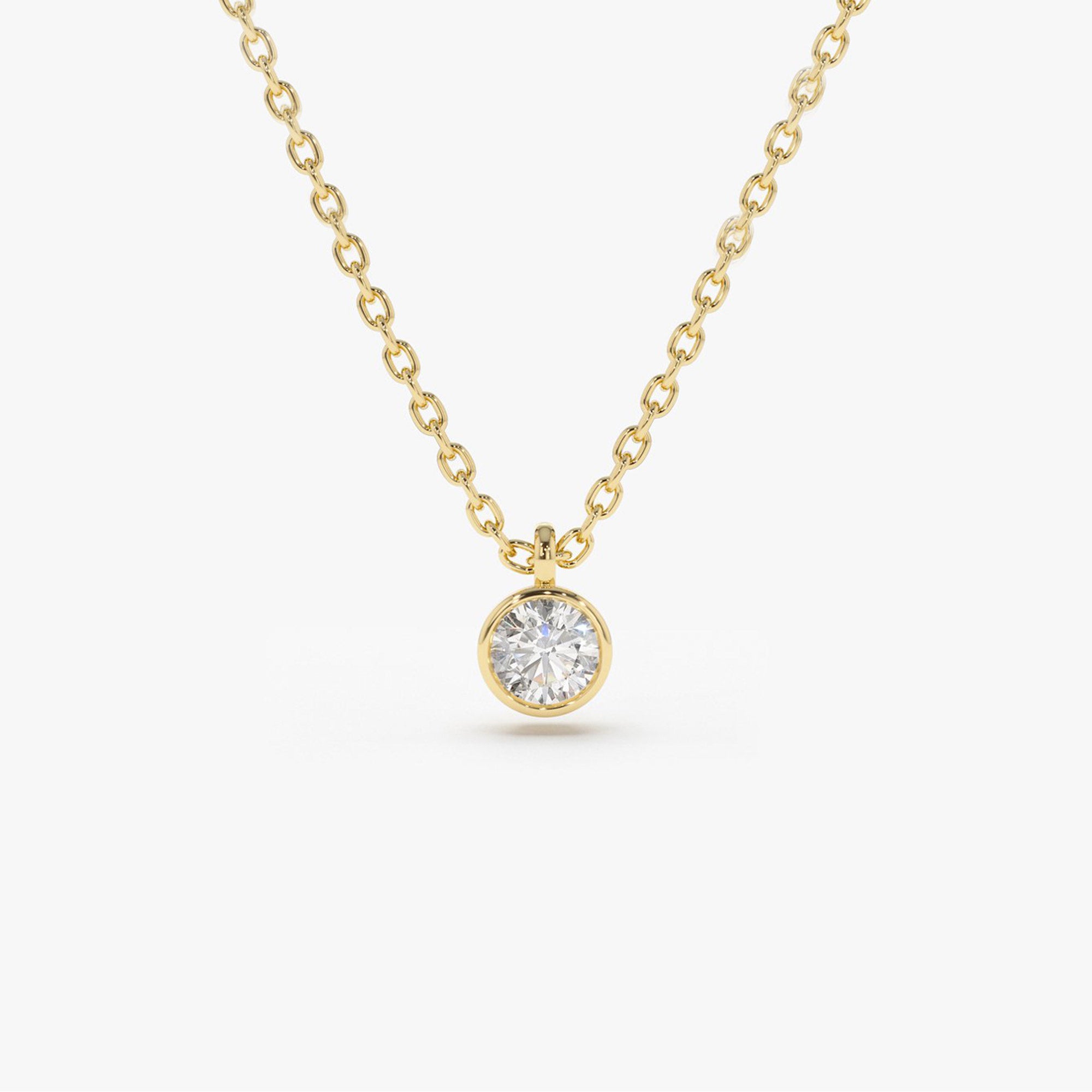 14K 0.20-0.50 ctw Diamond Solitaire on a Bail 14K Gold Ferkos Fine Jewelry