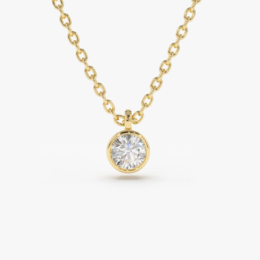 14K Gold Diamond Solitaire on a Bail 14K Gold Ferkos Fine Jewelry
