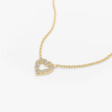 14K Gold Tiny Diamond Heart Necklace – FERKOS FJ