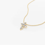 14K Gold Tiny Diamond Cross Necklace  Ferkos Fine Jewelry