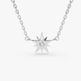 14K Gold Single Diamond Star Necklace 14K White Gold Ferkos Fine Jewelry