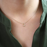 14K Gold Floating Teardrop Diamond Necklace  Ferkos Fine Jewelry