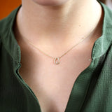 14K Gold Floating Teardrop Diamond Necklace  Ferkos Fine Jewelry