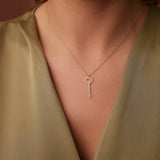 14K Gold Diamond Key Charm Necklace  Ferkos Fine Jewelry