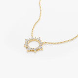 14K Gold Diamond Sun Circle Necklace  Ferkos Fine Jewelry
