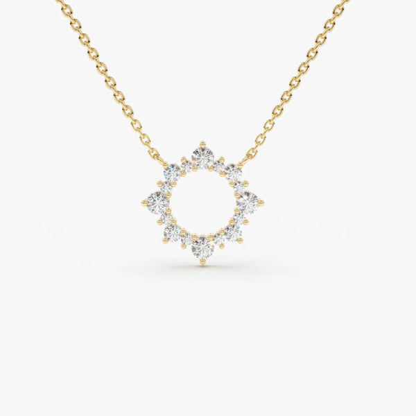 14K Gold Diamond Sun Circle Necklace – Ferkos Fine Jewelry