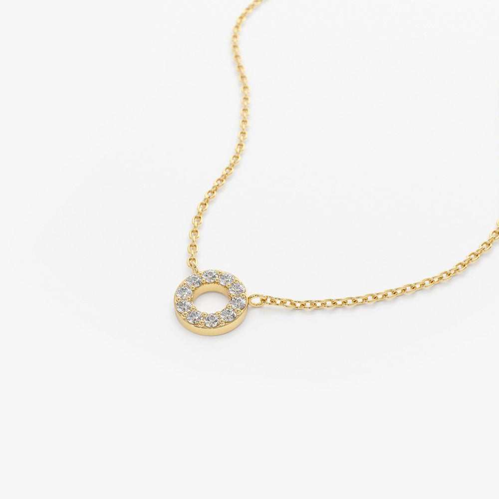 14K Gold Mini Diamond Circle Necklace – FERKOS FJ