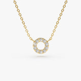 14K Gold Mini Diamond Circle Necklace 14K Gold Ferkos Fine Jewelry