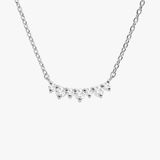 14K Gold Curved Diamond Cluster Necklace 14K White Gold Ferkos Fine Jewelry