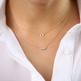 14K Gold Curved Diamond Cluster Necklace  Ferkos Fine Jewelry