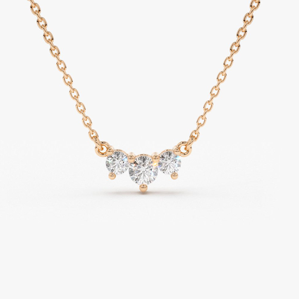 14K Gold Classic Trio Diamond Necklace